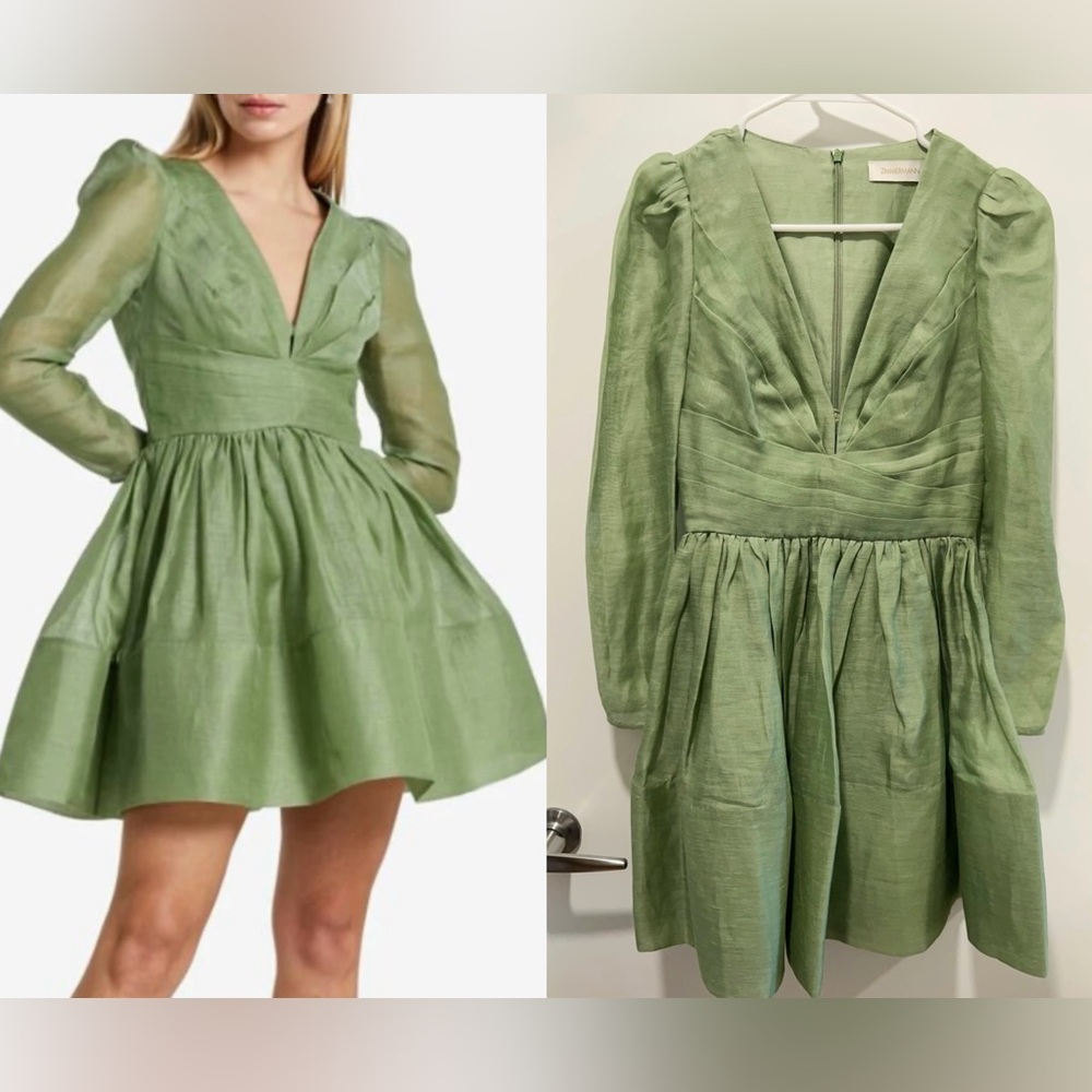 🔥NWT AU0 Zimmermann Lyrical Cross Over Mini Dress